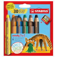 STABILO Multitalentstift woody 3 in 1, 6er Etui Tiger