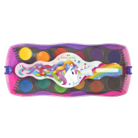 FABER-CASTELL Deckfarbkasten CONNECTOR Einhorn, 12 Farben