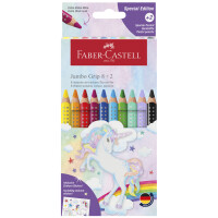 FABER-CASTELL Dreikant-Buntstifte Jumbo GRIP Einhorn, 8+2