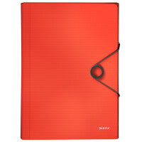 LEITZ Fächermappe Solid, A4, PP, 6 Fächer, hellrot