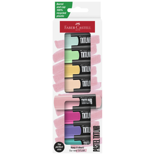 FABER-CASTELL Mini-Textmarker TXTLNR, 4er Kartonetui