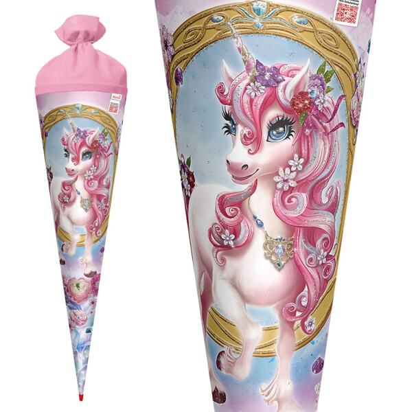 ROTH Schultüte "Einhorn Beauty", eckig, 850 mm, Glitter