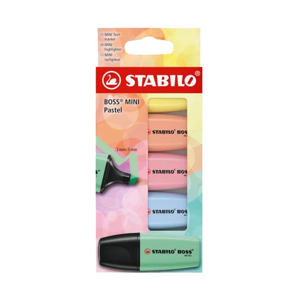 STABILO Textmarker BOSS MINI Pastel, 3er Kartonetui