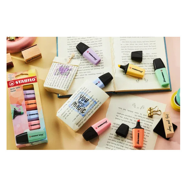 STABILO Textmarker BOSS MINI Pastel, 3er Kartonetui