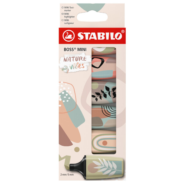 STABILO Textmarker BOSS MINI Naturevibes, 3er Kartonetui