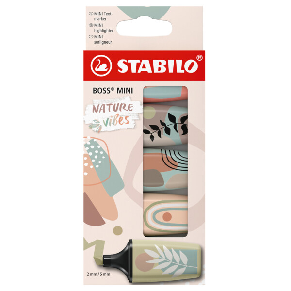 STABILO Textmarker BOSS MINI Naturevibes, 3er Kartonetui