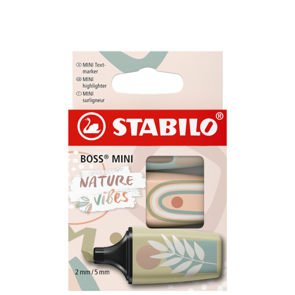 STABILO Textmarker BOSS MINI Naturevibes, 3er Kartonetui