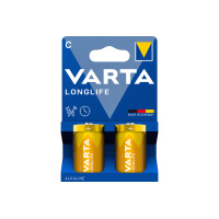 VARTA Alkaline Batterie Longlife, Baby (C LR14), 2er