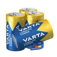 VARTA Alkaline Batterie Longlife Power, Baby (C), 4er