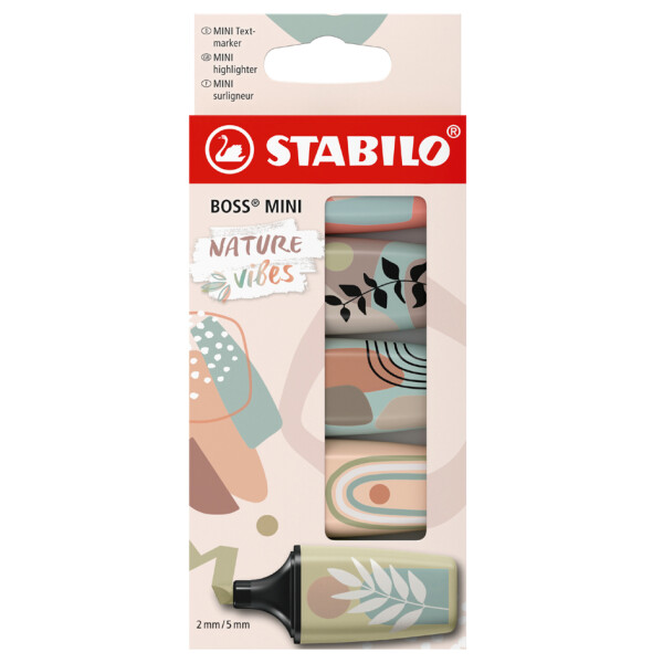 STABILO Textmarker BOSS MINI Naturevibes, 5er Kartonetui
