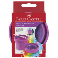 FABER-CASTELL Wasserbecher CLIC & GO, pink marmoriert