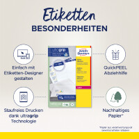 AVERY Zweckform QuickPEEL Adress-Etiketten, 99,1 x 38,1 mm