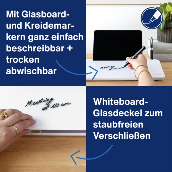 magnetoplan Glasboard Schreibtisch-Organizer, wei&szlig;