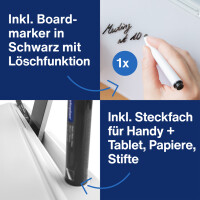 magnetoplan Glasboard Schreibtisch-Organizer, weiß