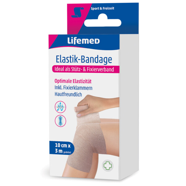Lifemed Elastik-Bandage, hautfarben, 100 mm x 3,0 m