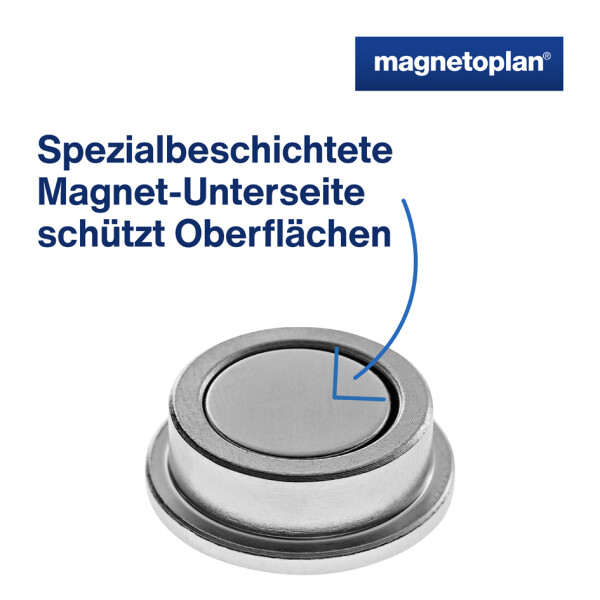 magnetoplan Discofix Neodym-Magnete "forte", silber, 25 mm