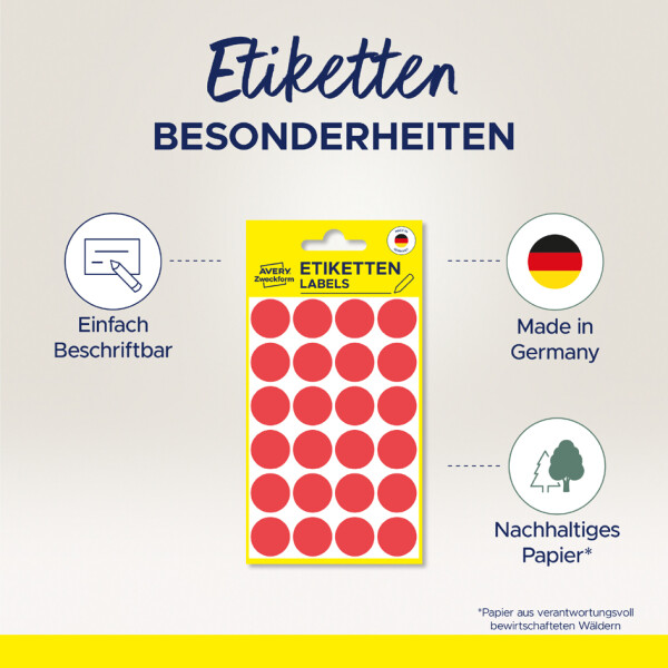 AVERY Zweckform Markierungspunkte, Durchmesser: 8 mm