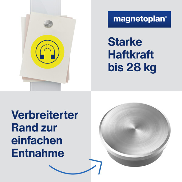 magnetoplan Discofix Neodym-Magnete "forte", silber, 30 mm