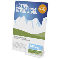 deflecto Tischaufsteller mit Visitenkartenfach, DIN A4 hoch