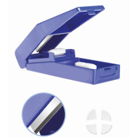 Lifemed Tabletten-Teiler mit Aufbewahrungsfach, blau