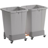 DURABLE Fahrwagen DURABIN 60 L, aus rPP, 4 Lenkrollen, grau