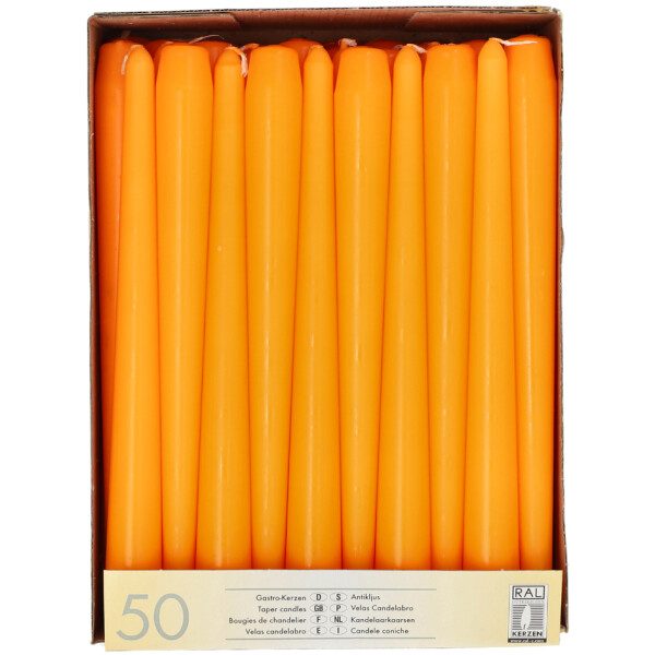 STARPAK Leuchterkerzen, 22 mm, orange, 50er Pack