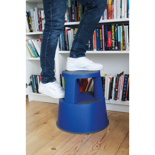 WEDO Rollhocker SuperStep, aus Kunststoff, blau RAL 5002