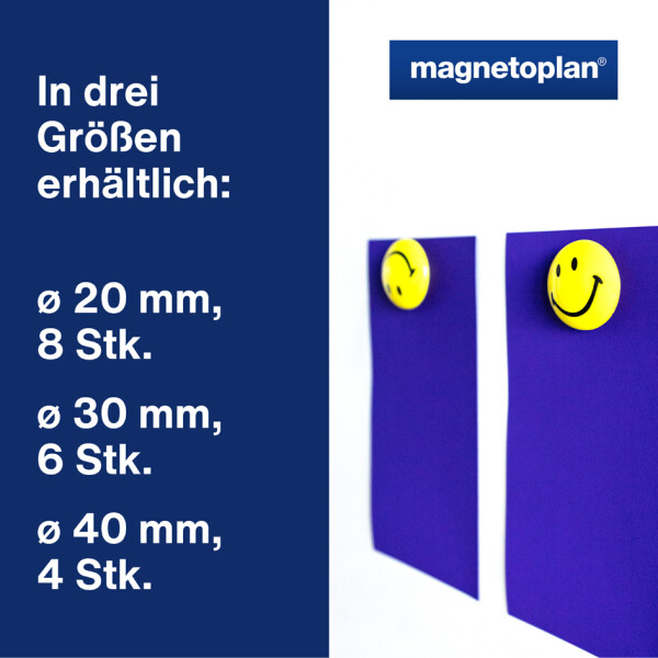 magnetoplan Haftmagnet "Smiley", Durchmesser: 40 mm