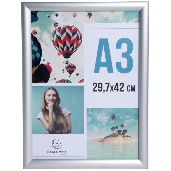 EXACOMPTA Plakatrahmen, DIN A3, silber eloxiert