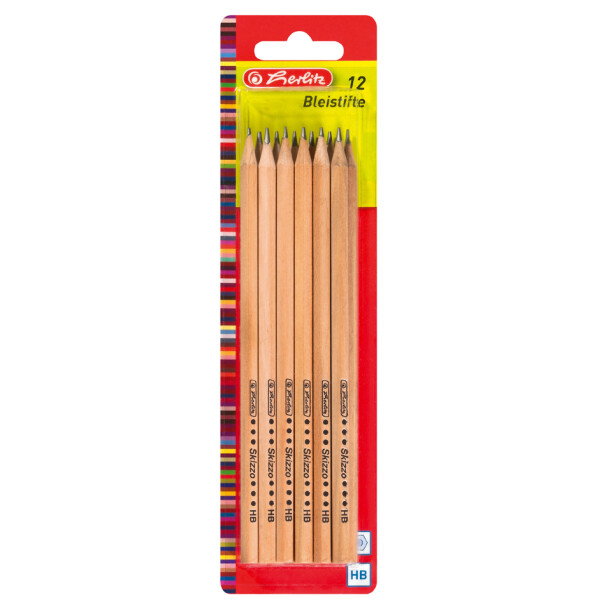 herlitz Bleistift Skizzo natur, sechseckig, Härtegrad HB