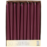 STARPAK Leuchterkerzen, 22 mm, violett, 50er Pack