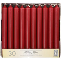STARPAK Tafelkerzen, 21 mm, bordeaux, 30er Pack