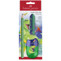 FABER-CASTELL Schreibset Dino Jumbo, grün, 3-teilig