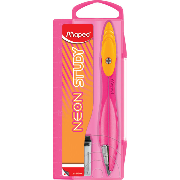 Maped Zirkelkasten STUDY NEON inkl. Adapterring, sortiert