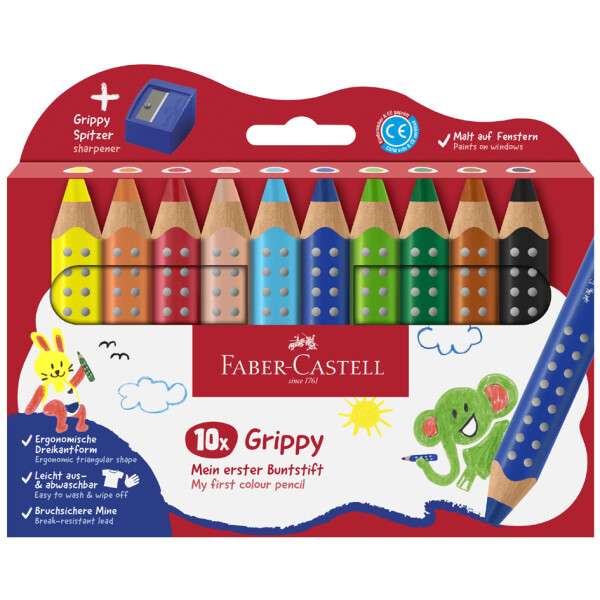 FABER-CASTELL Dreikant-Buntstift Grippy, 6er Kartonetui