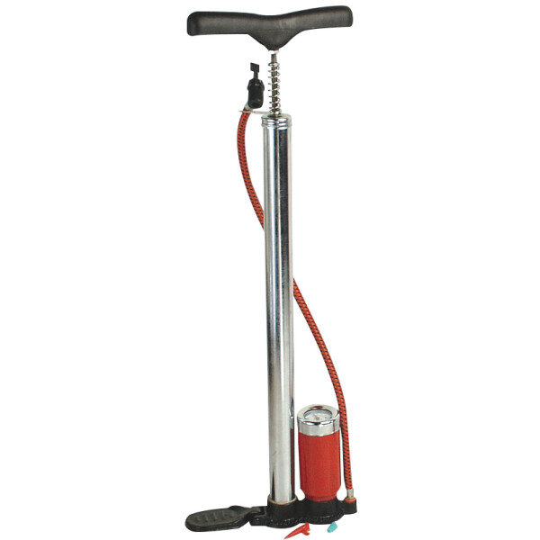 BRÜDER MANNESMANN Standluftpumpe, mit Manometer, schwarz rot