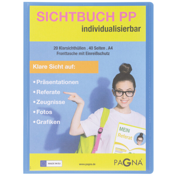 PAGNA Präsentations-Sichtbuch "School", DIN A4, hellblau