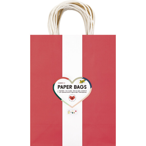 folia Papier-Tragetaschen CLASSIC, Größe: L, farbig sortiert