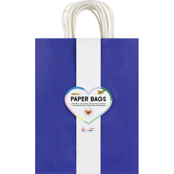 folia Papier-Tragetaschen BASIC, Größe: S, farbig sortiert