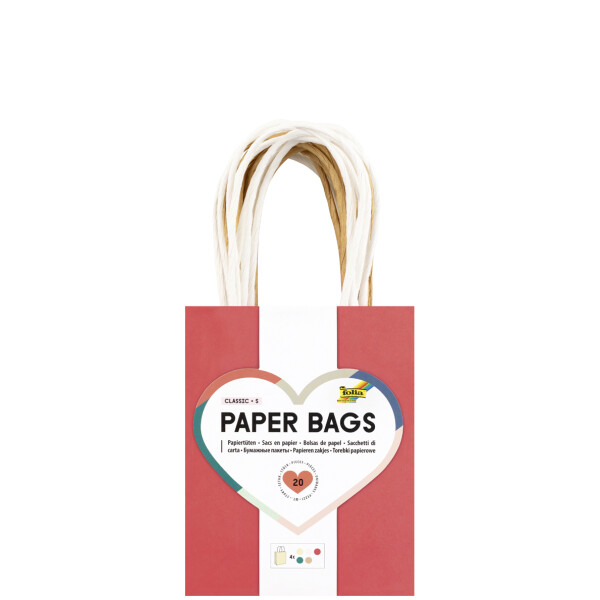 folia Papier-Tragetaschen CLASSIC, Größe: M, farbig sortiert