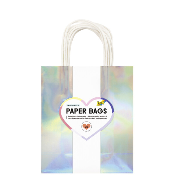 folia Papier-Tragetaschen IRISIEREND GL&Auml;NZEND, Gr&ouml;&szlig;e: M
