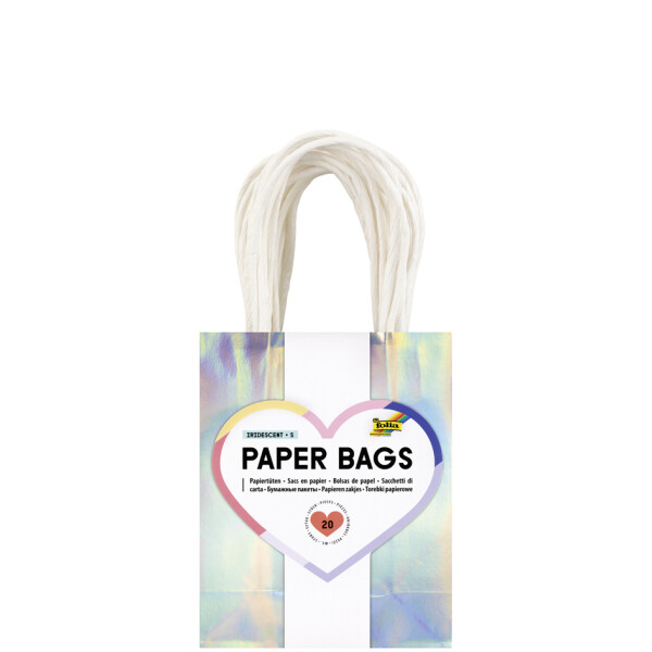 folia Papier-Tragetaschen IRISIEREND GL&Auml;NZEND, Gr&ouml;&szlig;e: M