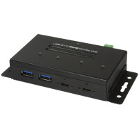LogiLink USB 3.2 (Gen2) Combo Industrie-Hub, 4-Port, schwarz