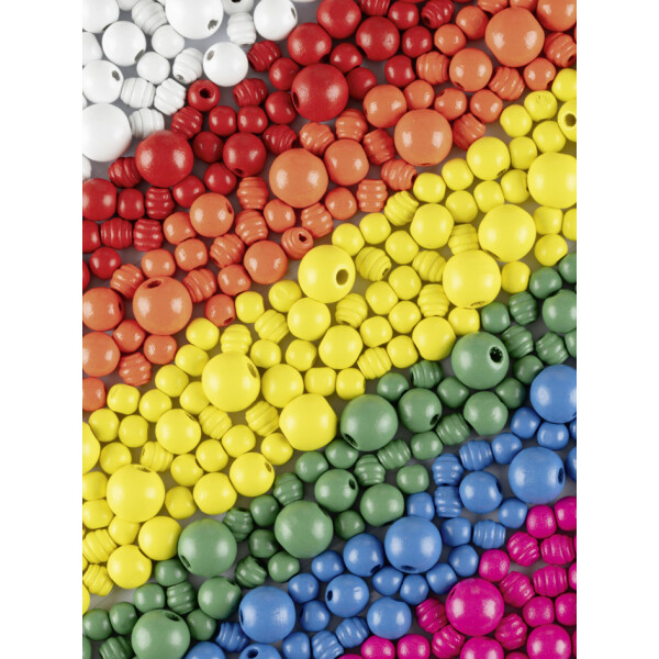 folia Holzperlen-Mix BASIC Jumbobox, 1 kg