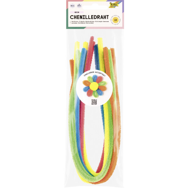 folia Chenilledraht "NEON", Länge: 500 mm, sortiert