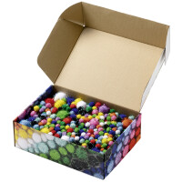 folia Pompons-Mix Glitter Jumbobox, 300 g, sortiert