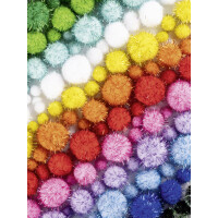 folia Pompons-Mix Glitter Jumbobox, 300 g, sortiert