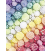 folia Pompons-Mix Pastell Jumbobox, 300 g, sortiert