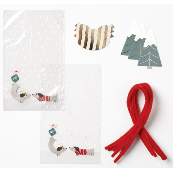folia Bodenbeutel-Set Candy Bag Set "Merry Woofmas"