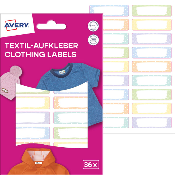 AVERY Textil-Etiketten, 13 x 45 mm, Tiere